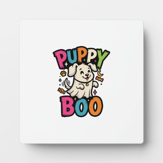 Halloween Hond Puppies Boo Fotoplaat (Voorkant)