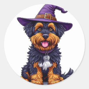 Halloween Hond Ronde Sticker