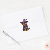 Halloween Hond Ronde Sticker (Envelop)