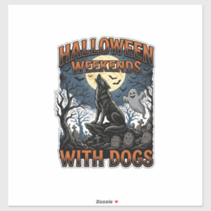 Halloween Hond Shirt Vintage Kerkhof Pup Sticker