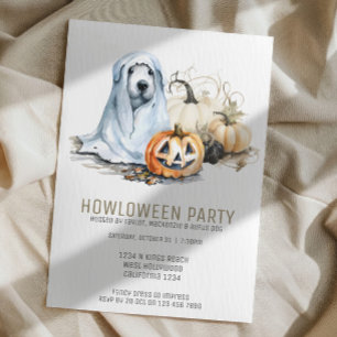 Halloween Hond Thema Party Howloween Fun Kaart