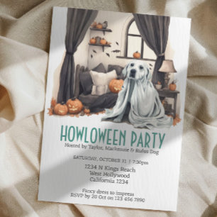 Halloween Hond Thema Party Howloween Fun Kaart