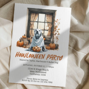 Halloween Hond Thema Party Howloween Fun Kaart