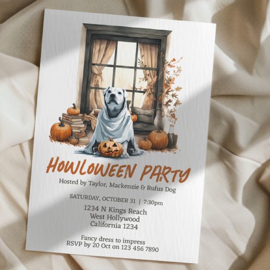 Halloween Hond Thema Party Howloween Fun Kaart