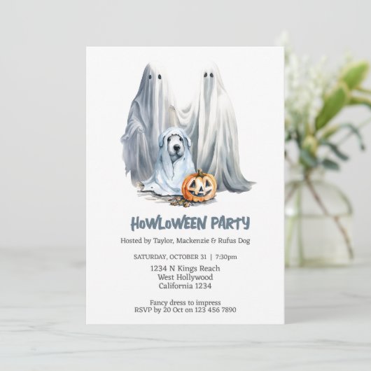 Halloween Hond Thema Party Howloween Fun Kaart (Staand voorkant)