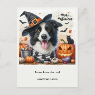 Halloween-hond van kinderfeest Postkaart Feestdagenkaart