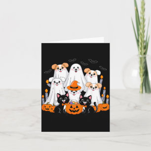 Halloween hond verkleed als spook Halloween hond g Kaart