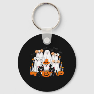 Halloween hond verkleed als spook Halloween hond g Sleutelhanger