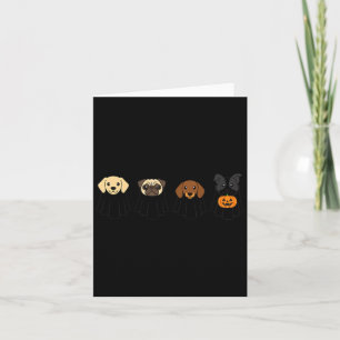 Halloween Honden Geesten Pug Lab Dachshund Terrier Kaart