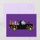 Halloween honden in een pick-up truck briefkaart (Voorkant / Achterkant)