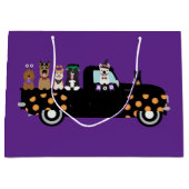 Halloween honden in een pick-up truck groot cadeauzakje (Voorkant)