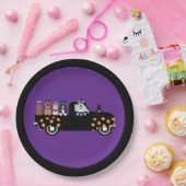 Halloween honden in een pick-up truck papieren bordje (Feest)