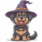 Halloween Honden Karakter Cute Kostuum Ontwerp Sticker (Voorkant)