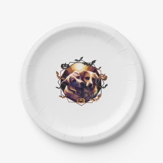 Halloween Honden Papieren Bordje (Voorkant)
