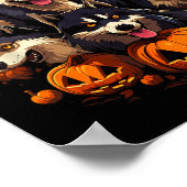 Halloween Honden T-Shirt2 Poster (Hoek)