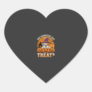 Halloween Honden Treat Bulldog Pompoen Design Hart Sticker