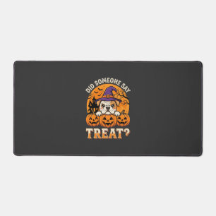Halloween Hondenbrokjes Bulldog Pompoen Ontwerp Bureaumat