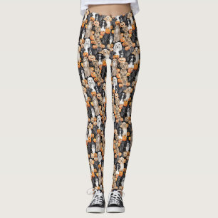 Halloween Hondenfeest - Mooie Hondenrassen met Pom Leggings