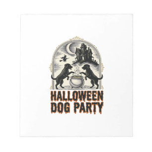 Halloween Hondenfeest Vintage Heksenketel Design_ Notitieblok