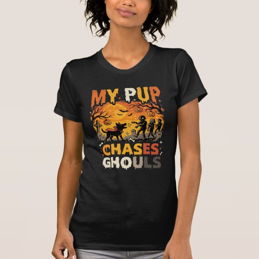 Halloween Hondenkerkhof Patrouille T-shirt (Voorkant)