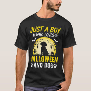 Halloween Hondenliefhebber Jongen Spooky Maan Ontw T-shirt
