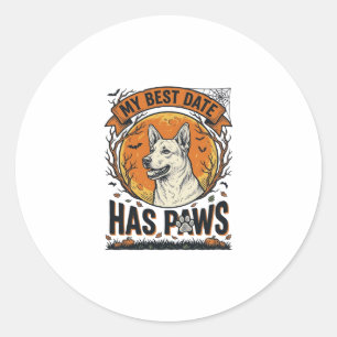 Halloween Hondenshirt Voor Trotse Huisdier Ouders Ronde Sticker