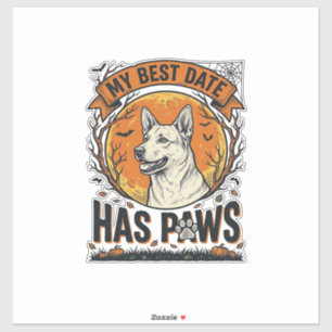 Halloween Hondenshirt Voor Trotse Huisdier Ouders Sticker
