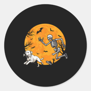 Halloween Hondenskelet Jachthond Halloween Labra Ronde Sticker