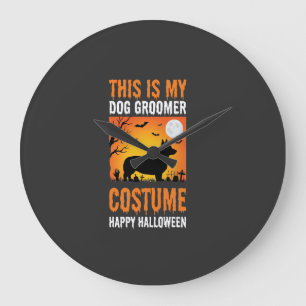 Halloween Hondenverzorger Kostuum Silhouet Grote Klok