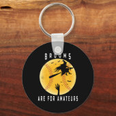 Halloween honkbal bezems zijn voor amateurs cadeau sleutelhanger (Voorkant)
