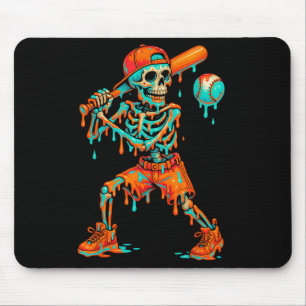 Halloween-honkbal skelet ijsdruppel honkbal muismat