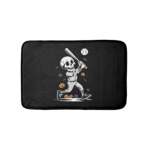 Halloween-honkbal skelet slaat badmat