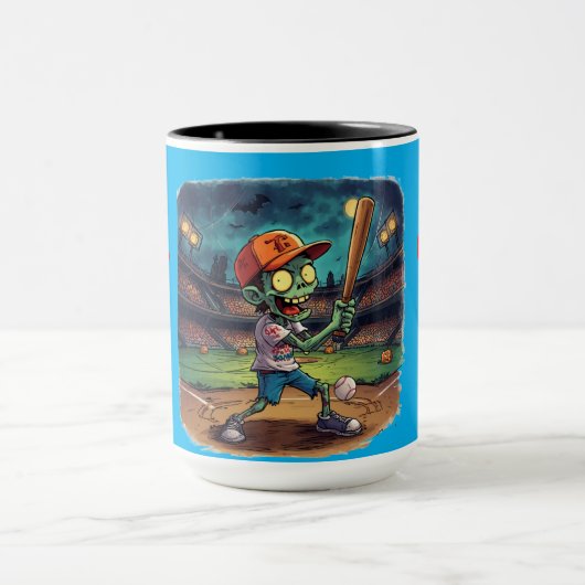 Halloween-honkbal, Zombie, Hersenen boven honken Mok (Midden)