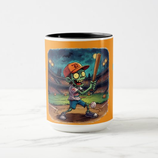 Halloween-honkbal, Zombie, Hersenen boven honken Mok (Midden)