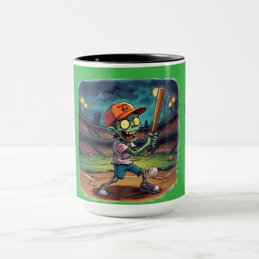 Halloween-honkbal, Zombie, Hersenen boven honken Mok (Midden)