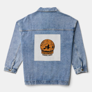 Halloween Honkbalk Maker Vliegende Heks Houten Maa Denim Jacket