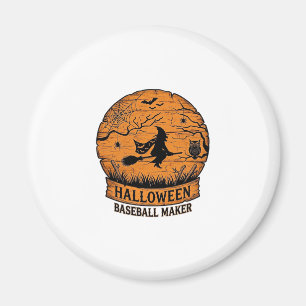 Halloween Honkbalk Maker Vliegende Heks Houten Maa Magneet