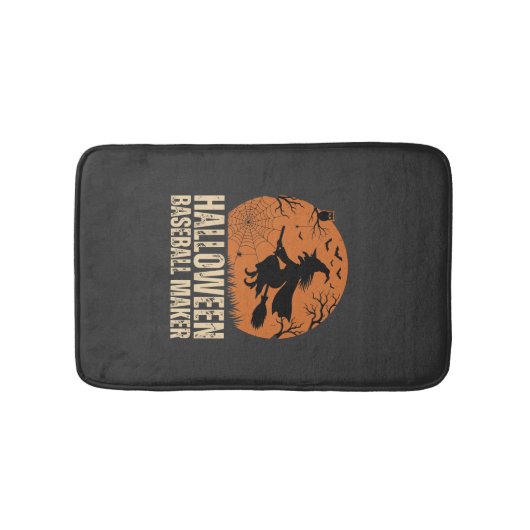 Halloween-honkbalmaker Vintage Heks Grafisch Badmat (Voorkant)