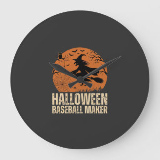Halloween-honkbalmaker Vintage Heks Grafisch Grote Klok