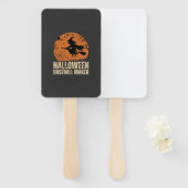 Halloween-honkbalmaker Vintage Heks Grafisch Handwaaier (Voorkant en achterkant)