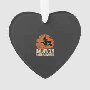 Halloween-honkbalmaker Vintage Heks Grafisch Ornament