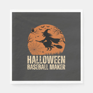 Halloween-honkbalmaker Vintage Heks Grafisch Servet