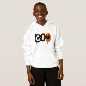 Halloween Hoodie kind – Unieke "BOO" Minimal Print (Voorkant volledig)