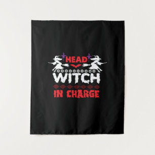Halloween Hoofdheks Geboren Verjaardag Wandkleed