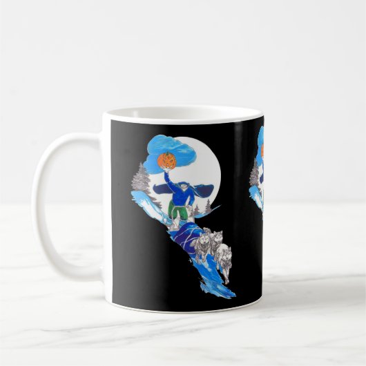 Halloween hoofdloze hond koffiemok (Links)