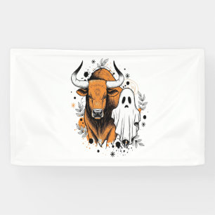 Halloween Hoogland Koe Cute Herfst Spandoek