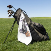 Halloween Hoogland Koe Golfhanddoek (Groen)