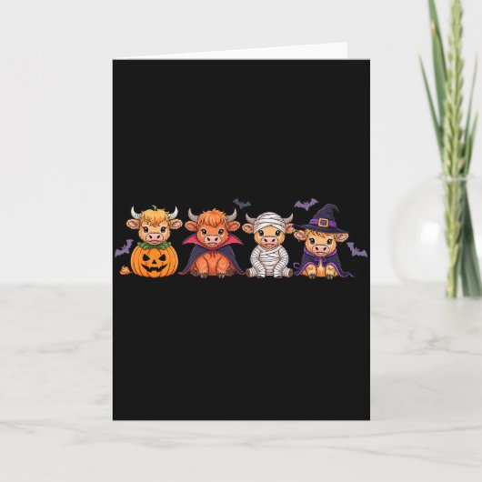Halloween Hoogland Koe Kaart (Voorkant)