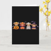Halloween Hoogland Koe Kaart (Gele Bloem)