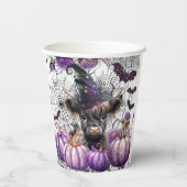 Halloween Hooglanders Papieren Bekers (Achterkant)